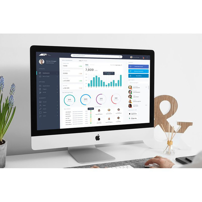Sales Admin Dashboard Desktop Ui UI Elements