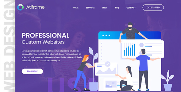 Atiframe - Web Design Company PSD Template