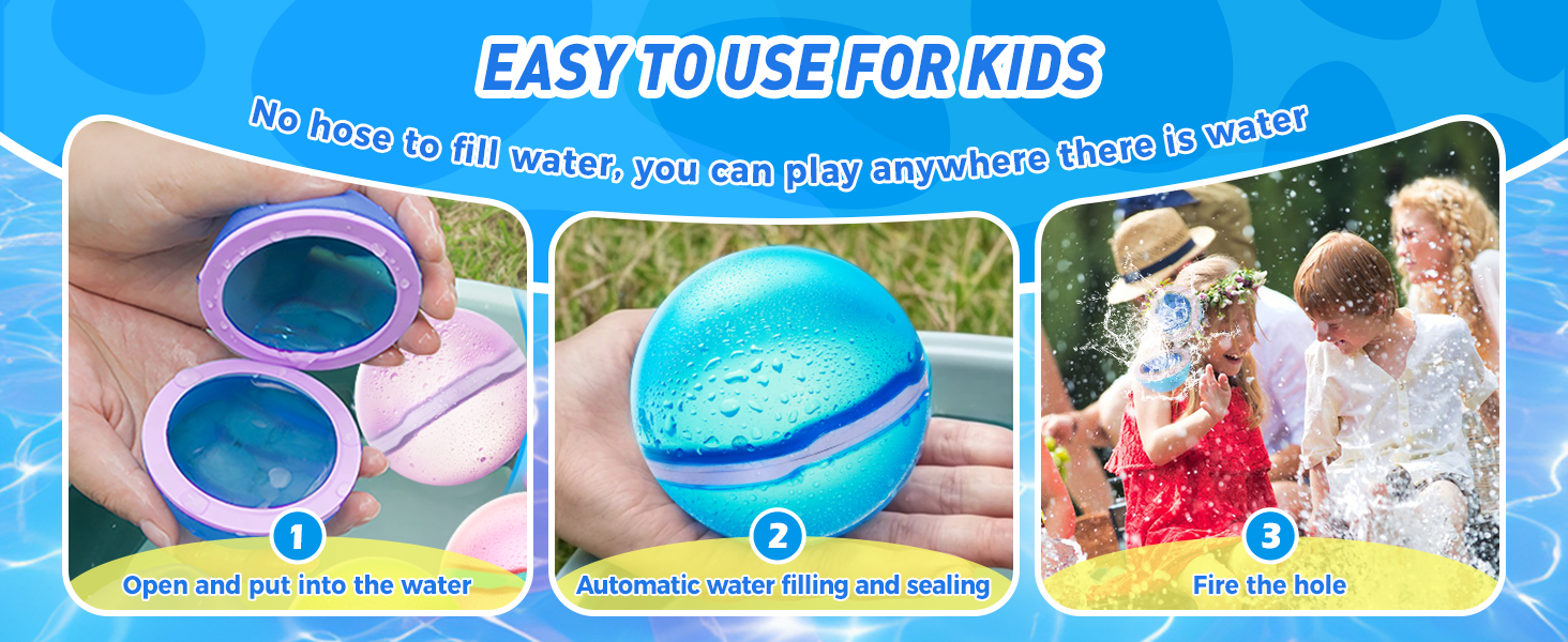 Happy Kids Playing with Magnetic Water Balloons
