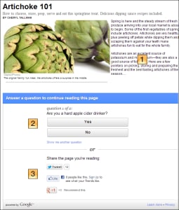 Example of Google Consumer Survey