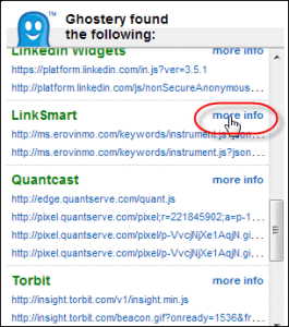 Ghostery More Info link