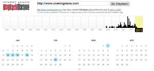calendar of archived snapshots