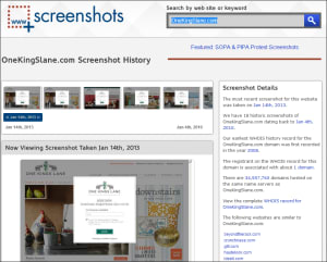 website snapshot for One Kings Lane