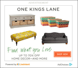 One Kings Lane ad in newsletter