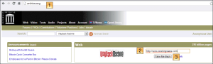 snapshot of wayback machine text box