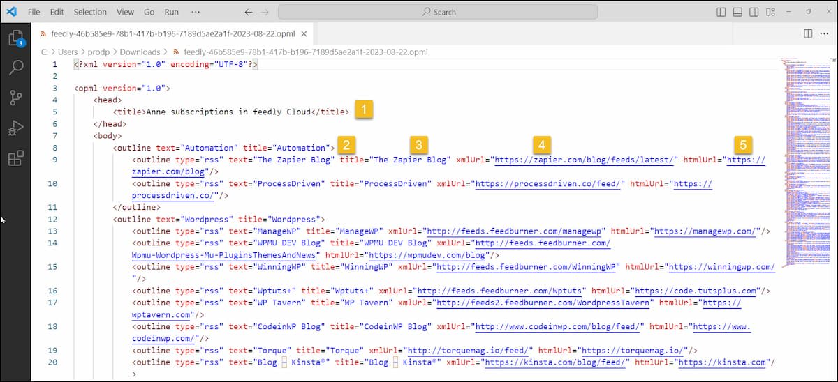 Opml Data File OPML Files- Other Peoples Meaningful Lists