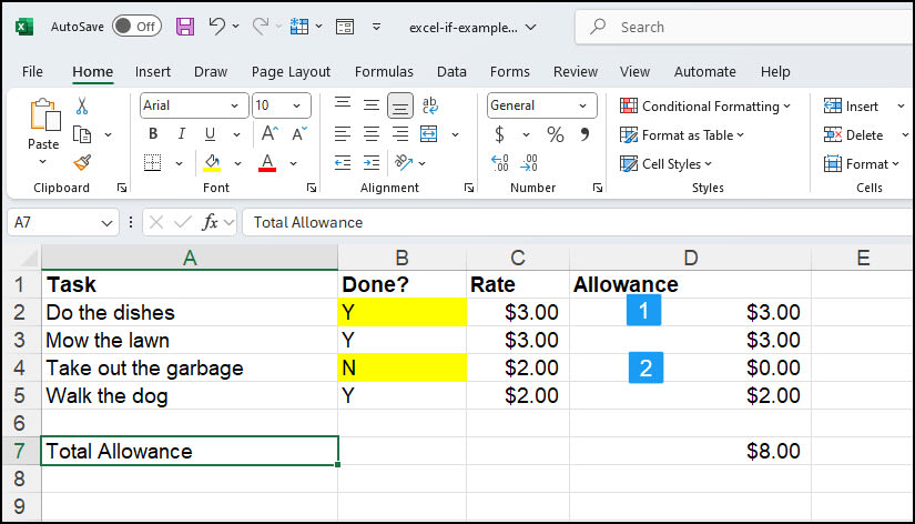 Simple IF logic based on Y or N.