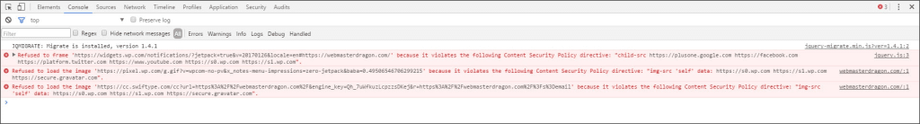 security policy warning
