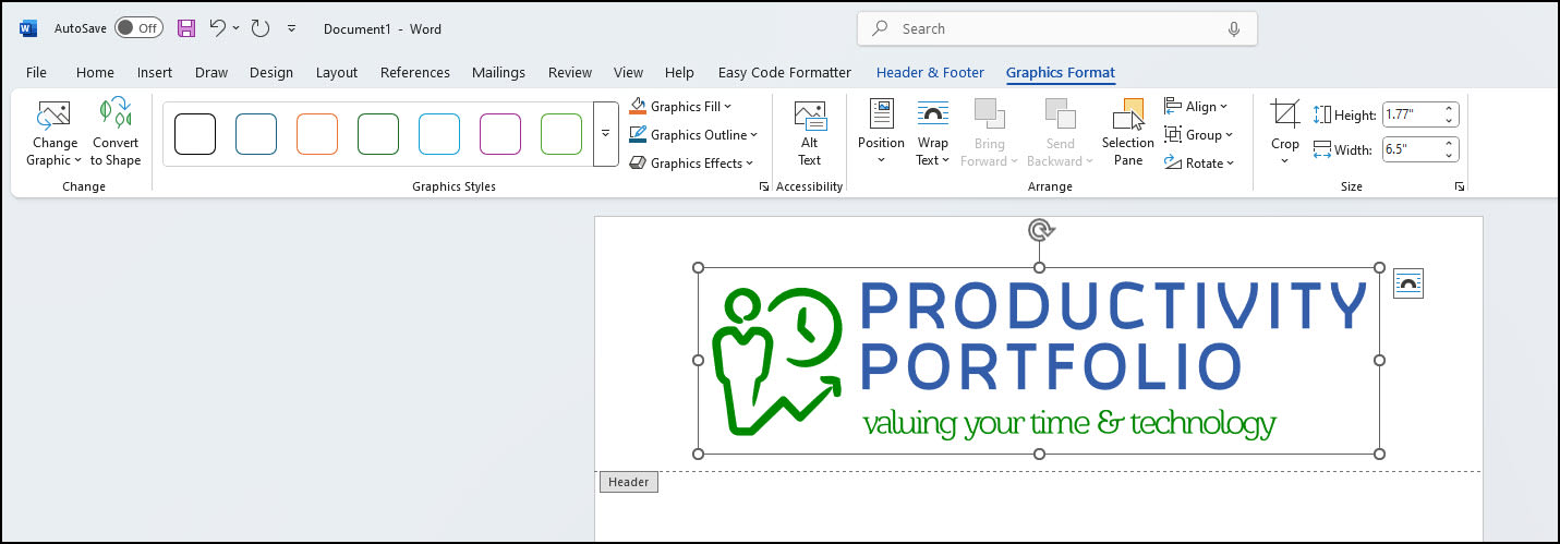 Inserted logo into header area.