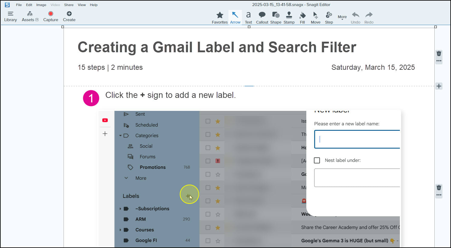 Example of Snagit Step by Step guide.