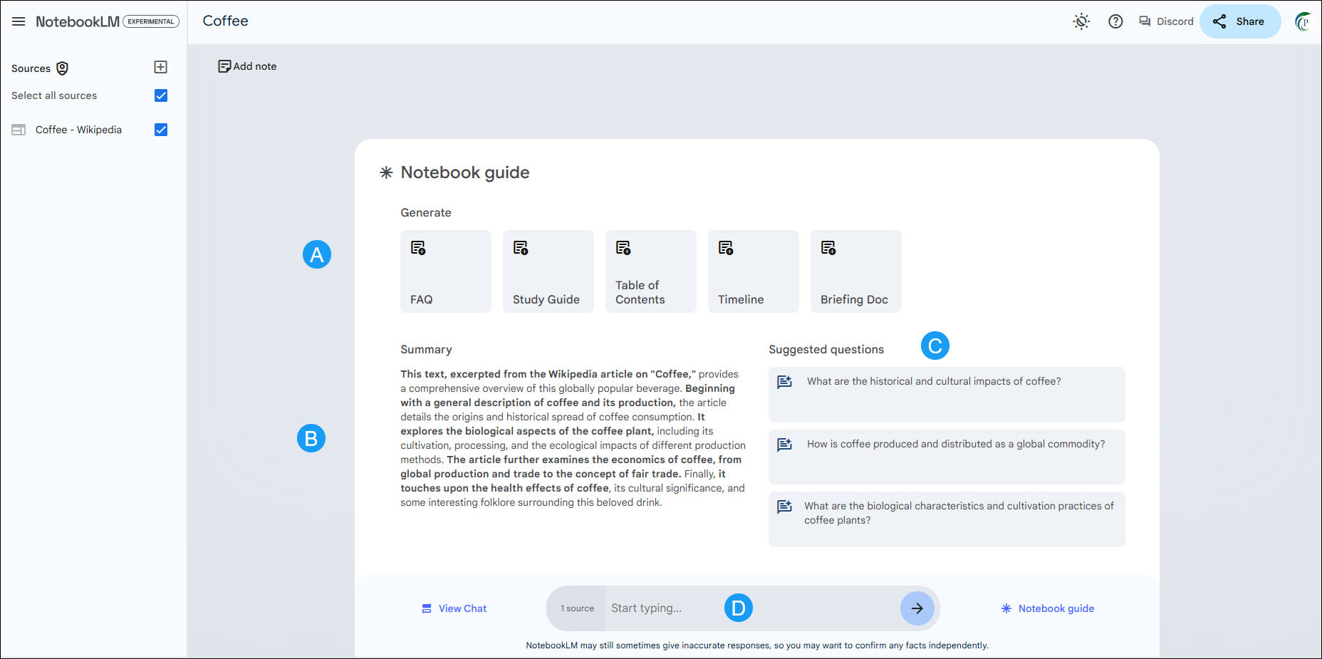 NotebookLM screen layout.