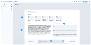 NotebookLM screen layout.