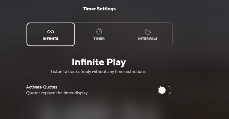 Brain.fm Infinite play options