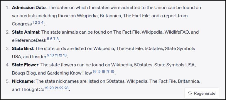 ChatGPT4 provided sources for state data.