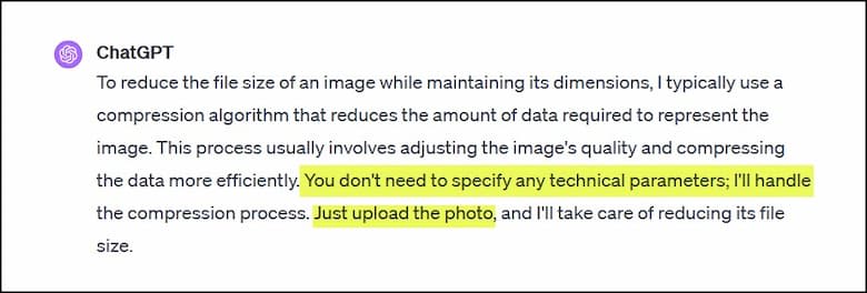 ChatGPT telling me to upload image file.