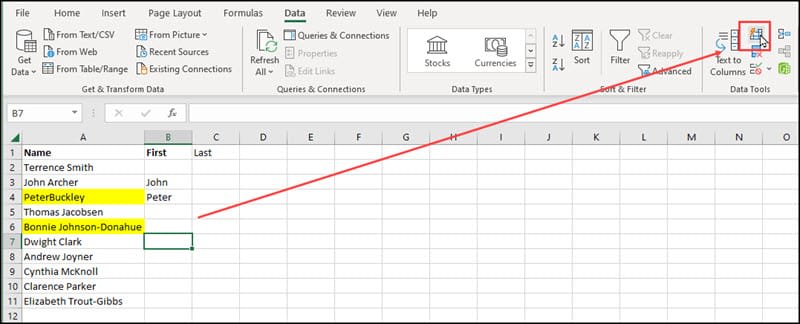 Using Excel Flash Fill to train.