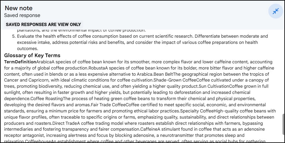 Generated glossary iwth no formatting.