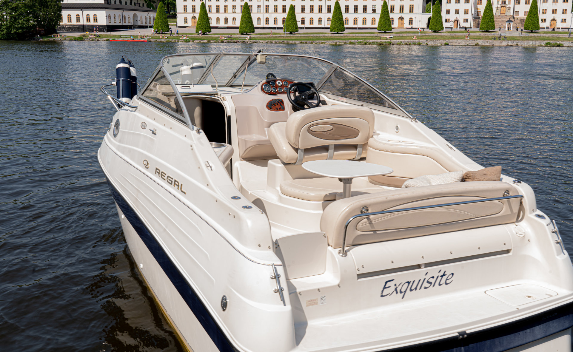 Exquisite sport cruiser on the water in Stockholm