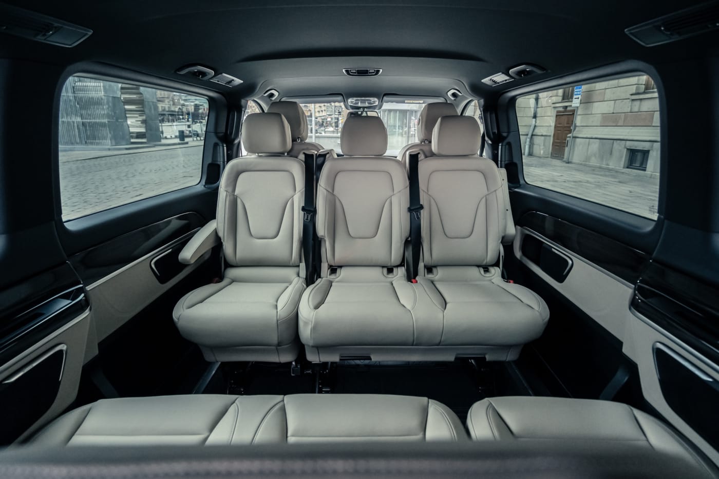 Mercedes V-Class interior — luxury van rental Stockholm