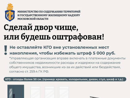 Навалы крупногабаритных отходов во дворах и неположенных местах запрещены