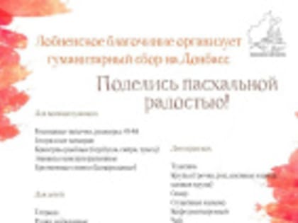 Лобненское благочиние собирает гуманитарную помощь для жителей Донбасса