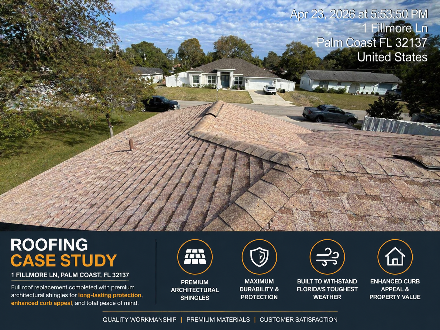 Ross Roofing and Restoration Roof Project - 1 Filmore Lane Palm Coast 32137 - Image 1