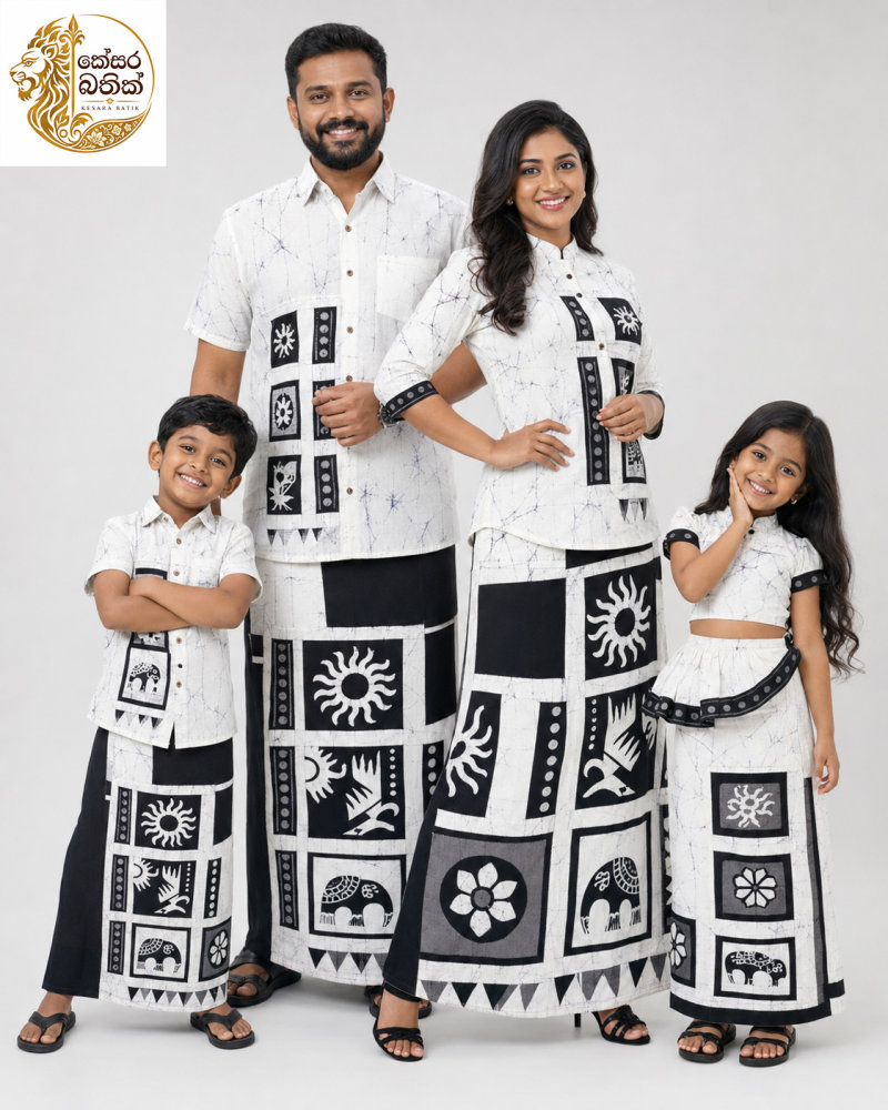 Bathik Cloths for Family kit for 4 person( වට්ස් ඇප් ඔස්සේ විමසන්න) by Kesara Bathik