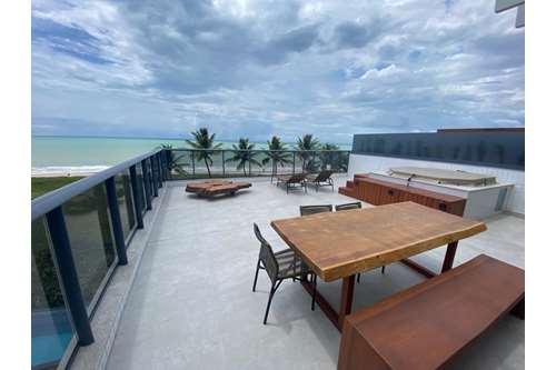 COBERTURA LINEAR  MOBILIADA pé na areia na praia de INTERMARES