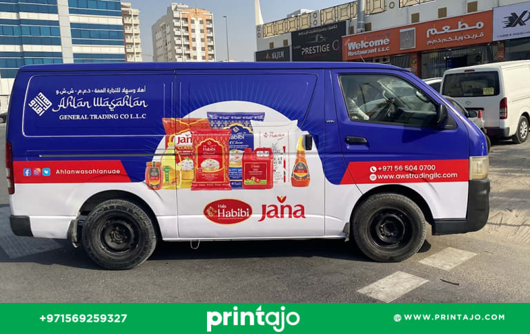 Salwa Mattar Van Branding in Dubai – Custom Vehicle Wrap by Printajo