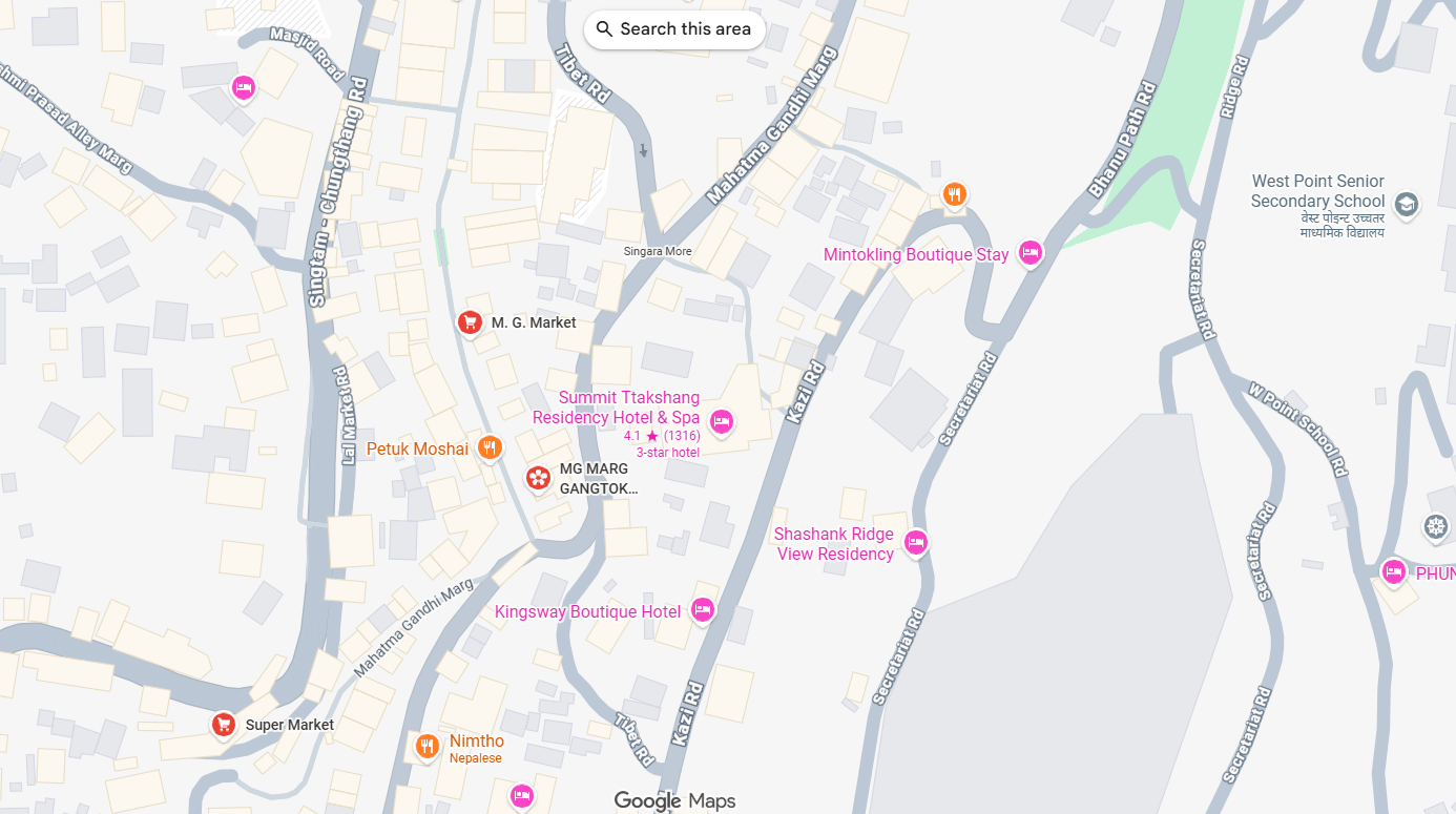 Map Location of Gangtok Branch