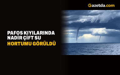 Baf kıyılarında nadir görülen çift su hortumu oluştu