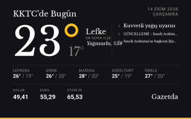 KKTC'de bugün: 14 Ekim Çarşamba
