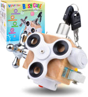 Cubo ocupado para niños, tablero sensorial de viaje, juguetes de viaje para niños pequeños de 1 a 3 años, juguetes Montessori de aprendizaje, cubo de actividades para niños autistas y TDAH