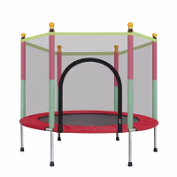 Trampolín de ejercicio de alta calidad para niños, con red protectora, equipado para deportes de interior, entretenimiento, soporta 100 KG