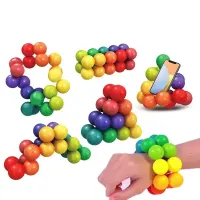 Bola de arco iris inseparable, Juguetes sensoriales educativas giratorias 3D para aliviar el estrés y la ansiedad, actividades creativas de aprendizaje