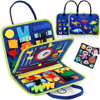 Tablero ocupado para niños, actividades educativas, tablero sensorial para habilidades motoras de vestido básico fino