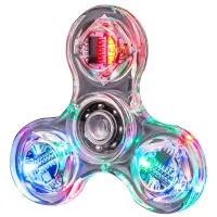 Giroscopio de cristal transparente con luz led para la yema del dedo,  juguete pequeño para niños