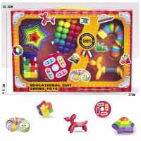 Juego de juguetes educativos Fidget con juguete en espiral circular de arcoírisbola de Color rompecabezas 3D juego a juegocubo mágicocaterpillar Flexible