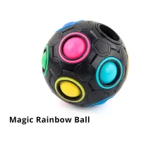 Pelota mágica negra de arcoíris para niños