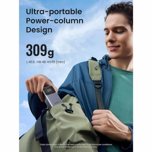 PowerBank UGREEN Nexode 100W 12000mAh con Cable Retráctil Integrado, Pantalla TFT Inteligente Original