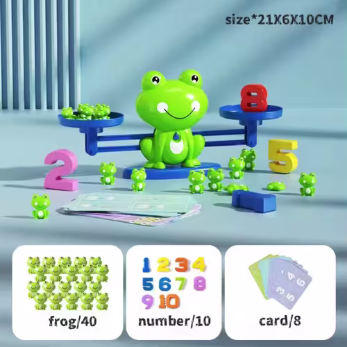 Juguetes matemáticos de inteligencia matemática, escala de rana divertida, juguetes educativos para edades tempranas para niños, suma, resta, equilibrio, iluminación