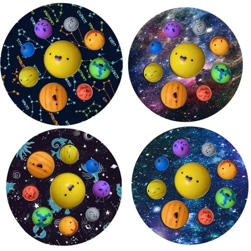 Ocho planetas hoyuelos Push Bubble Fidget juguetes niños sensorial autismo Squishy juguetes para aliviar el estrés para niños regalo