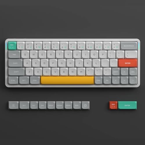 nuphy Air60 V2 Teclado inalámbrico portátil 60 teclado mecánico de bajo perfil compatible con QMKVIA compatible con Windows, Mac, Linux compatible con Bluetooth 5.12.4GHz (USB-C)