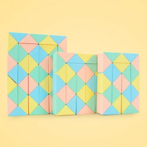 Bloques de cubo de serpiente mágica Juguetes para niños y adultos, rompecabezas 3D Montessori, juguete y tallo para mayores de 3 años, alivio del estrés