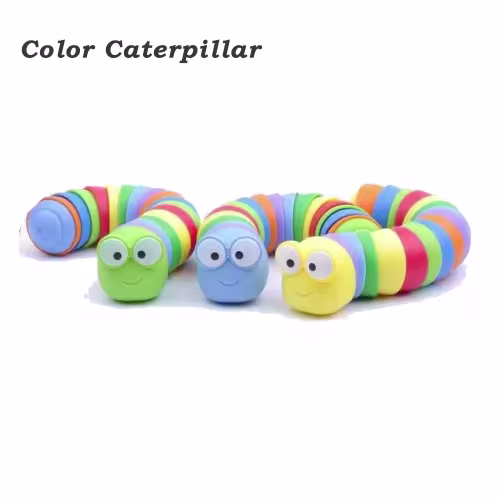 Juego de juguetes educativos Fidget con juguete en espiral circular de arcoírisbola de Color rompecabezas 3D juego a juegocubo mágicocaterpillar Flexible