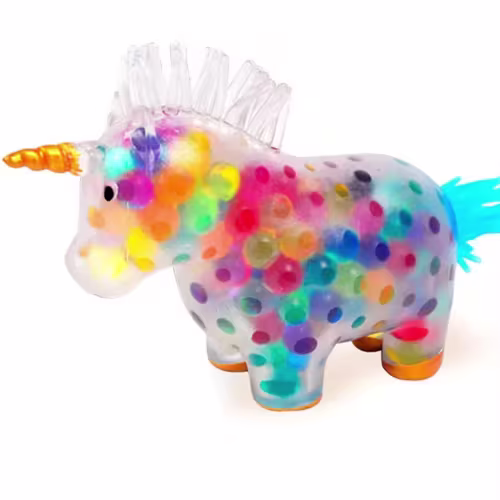 Pelotas antiestrés de unicornio, juguete para curar el estado de ánimo, juguete para apretar, alivio del estrés y la ansiedad, pelota antiestrés de unicornio, juguete de agua de Gel colorido