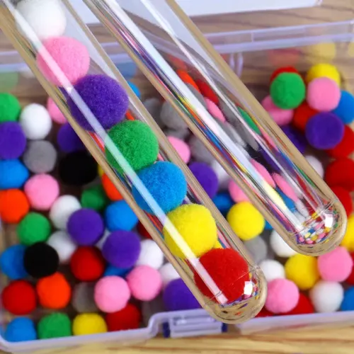 Juego de clasificación de Motor fino para niños, juguete educativo, pompones de tubo de ensayo, pinzas, tarjeta a juego de colores, regalos Montessori para niños
