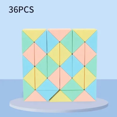 Bloques de cubo de serpiente mágica Juguetes para niños y adultos, rompecabezas 3D Montessori, juguete y tallo para mayores de 3 años, alivio del estrés