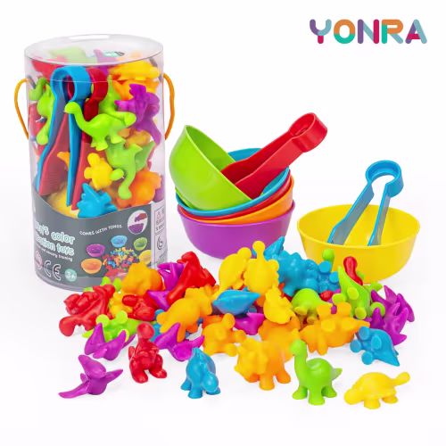 Juguetes de clasificación de animales de conteo para niños pequeños, actividades de aprendizaje preescolar para matemáticas, cognición de Color, regalo de tallo de bebé Montessori