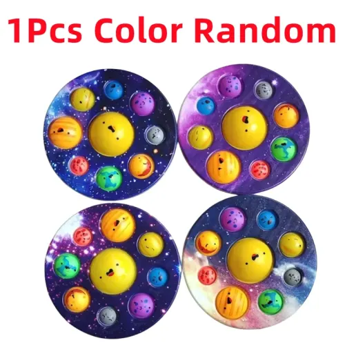Ocho planetas hoyuelos Push Bubble Fidget juguetes niños sensorial autismo Squishy juguetes para aliviar el estrés para niños regalo